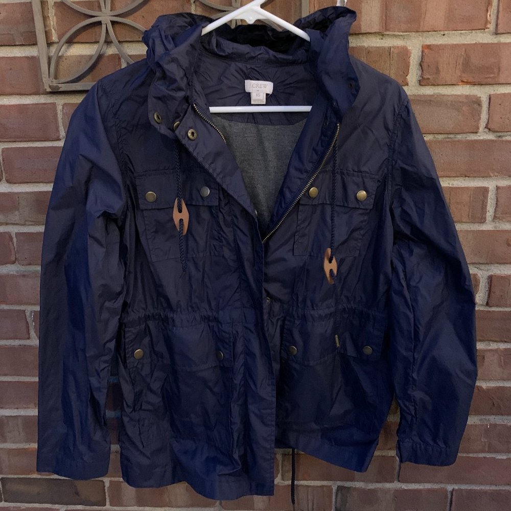 J. Crew Navy Blue Nylon Coat